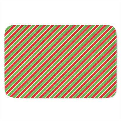 Xmas Candy Cane Stripes Print Indoor Door Mat