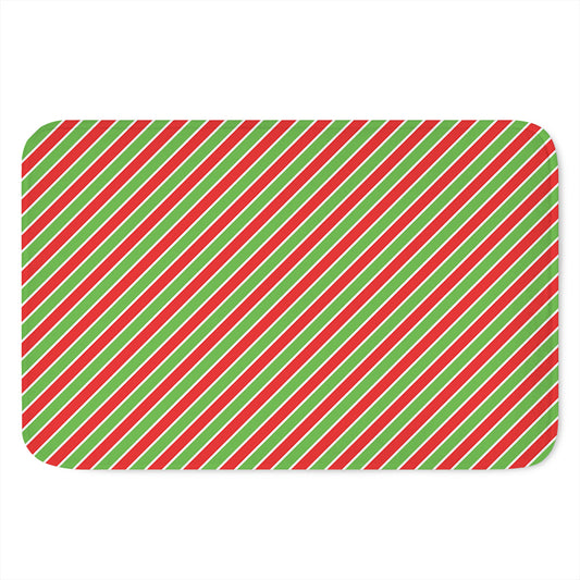 Xmas Candy Cane Stripes Print Indoor Door Mat