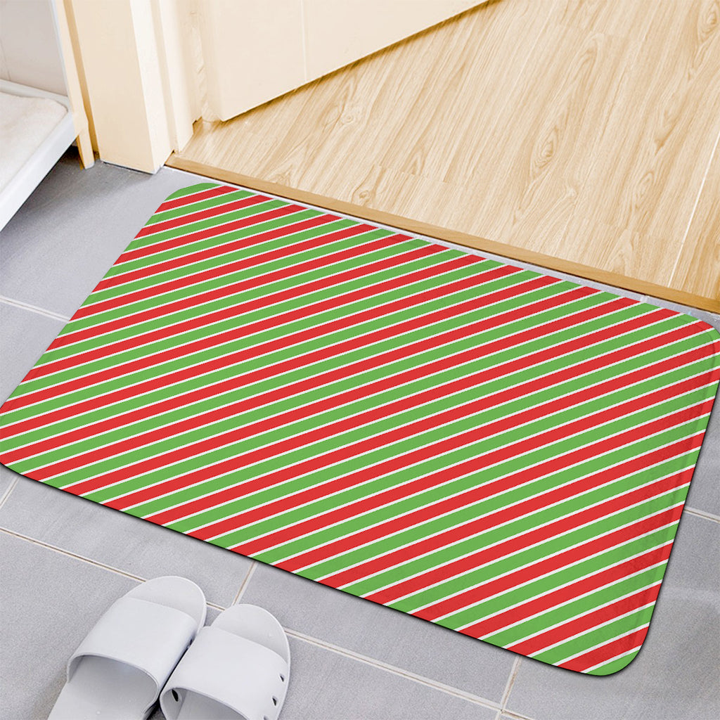 Xmas Candy Cane Stripes Print Indoor Door Mat