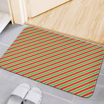 Xmas Candy Cane Stripes Print Indoor Door Mat