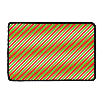 Xmas Candy Cane Stripes Print Kitchen Mat