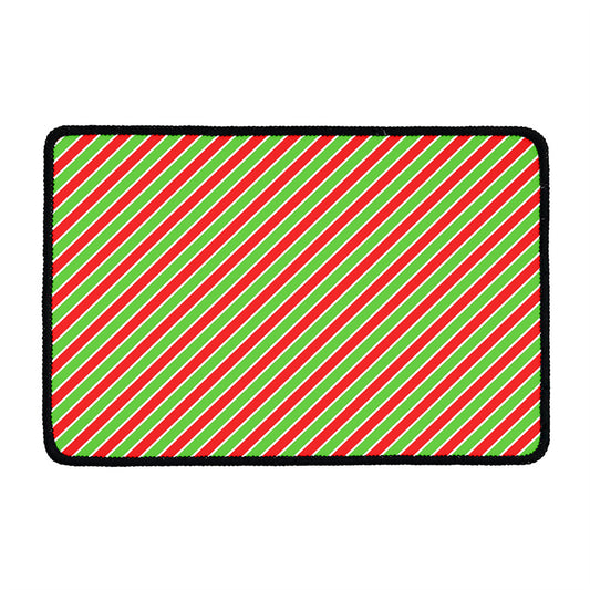 Xmas Candy Cane Stripes Print Kitchen Mat