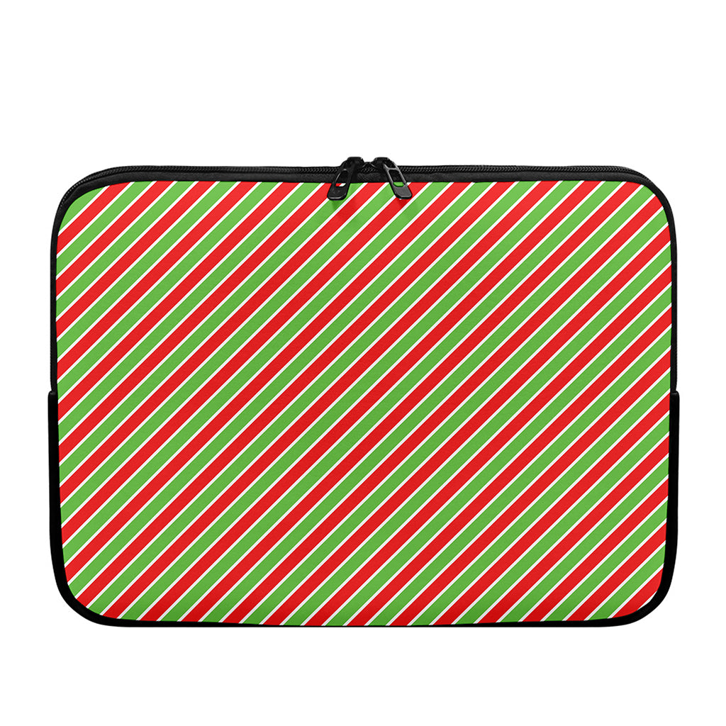 Xmas Candy Cane Stripes Print Laptop Sleeve