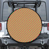 Xmas Candy Cane Stripes Print Leather Spare Tire Cover