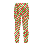 Xmas Candy Cane Stripes Print Men's leggings