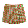 Xmas Candy Cane Stripes Print Mesh Shorts