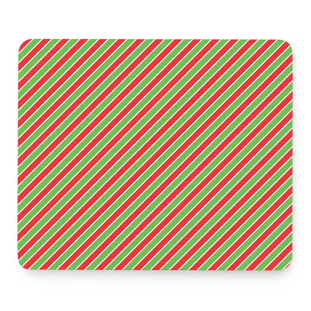 Xmas Candy Cane Stripes Print Mouse Pad