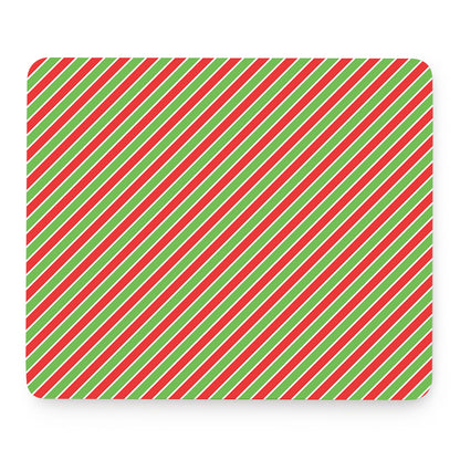 Xmas Candy Cane Stripes Print Mouse Pad