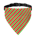 Xmas Candy Cane Stripes Print Over The Collar Dog Bandana