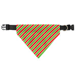 Xmas Candy Cane Stripes Print Over The Collar Dog Bandana