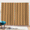 Xmas Candy Cane Stripes Print Pencil Pleat Curtains