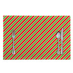 Xmas Candy Cane Stripes Print Placemat