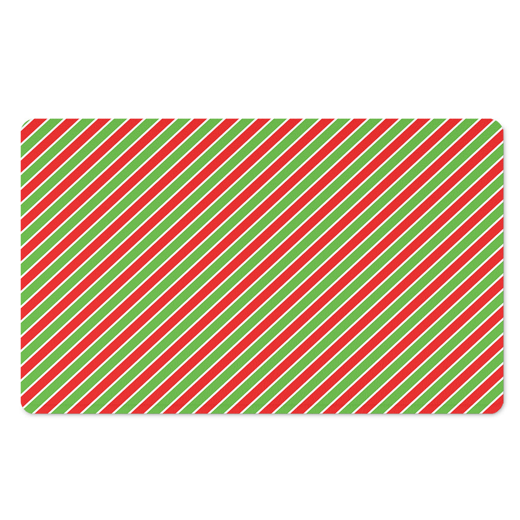 Xmas Candy Cane Stripes Print Polyester Doormat
