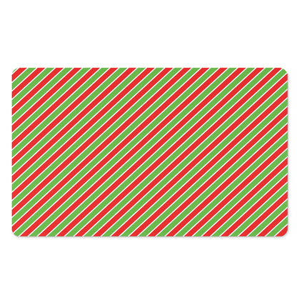 Xmas Candy Cane Stripes Print Polyester Doormat