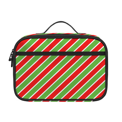 Xmas Candy Cane Stripes Print Portable Lunch Bag
