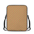 Xmas Candy Cane Stripes Print Rectangular Crossbody Bag