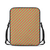 Xmas Candy Cane Stripes Print Rectangular Crossbody Bag