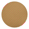 Xmas Candy Cane Stripes Print Round Blanket