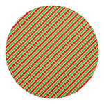 Xmas Candy Cane Stripes Print Round Blanket