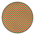Xmas Candy Cane Stripes Print Round Floor Mat