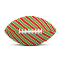 Xmas Candy Cane Stripes Print Rugby Ball