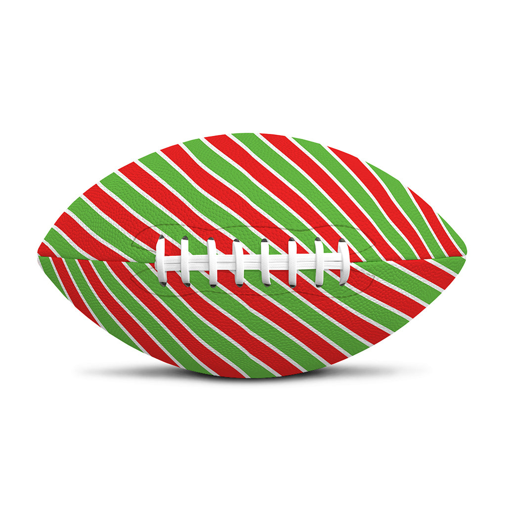 Xmas Candy Cane Stripes Print Rugby Ball