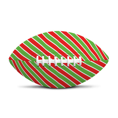 Xmas Candy Cane Stripes Print Rugby Ball