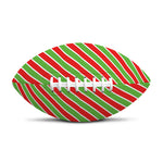 Xmas Candy Cane Stripes Print Rugby Ball