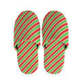 Xmas Candy Cane Stripes Print Slippers