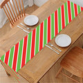 Xmas Candy Cane Stripes Print Table Runner