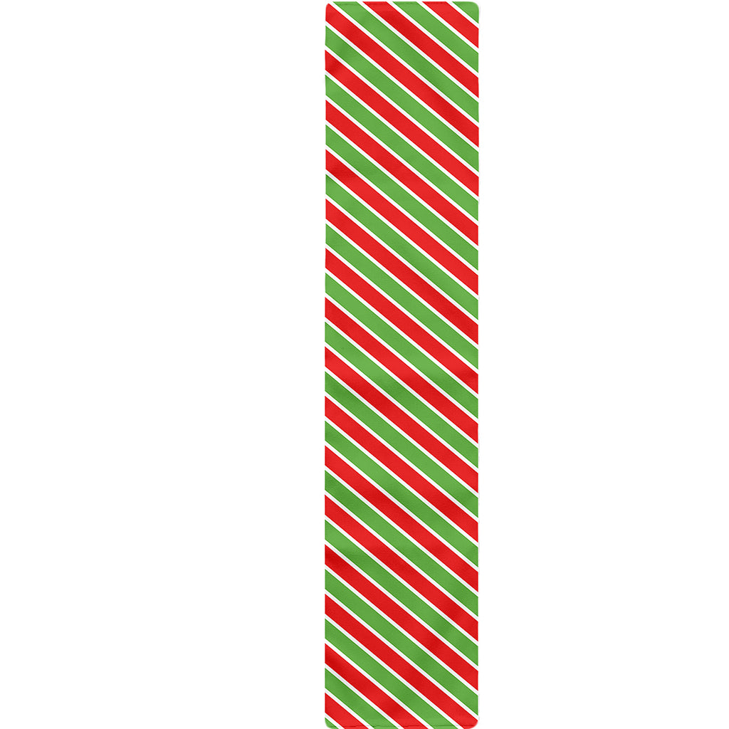 Xmas Candy Cane Stripes Print Table Runner