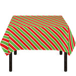 Xmas Candy Cane Stripes Print Tablecloth