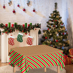Xmas Candy Cane Stripes Print Tablecloth