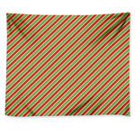 Xmas Candy Cane Stripes Print Tapestry