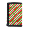 Xmas Candy Cane Stripes Print Trifold Wallet
