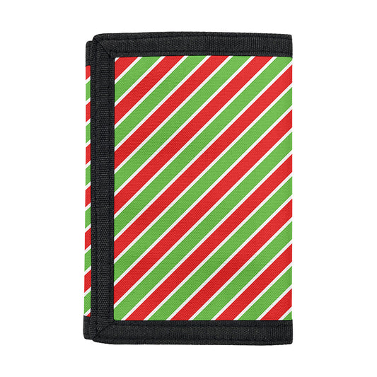 Xmas Candy Cane Stripes Print Trifold Wallet