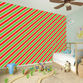 Xmas Candy Cane Stripes Print Wall Sticker