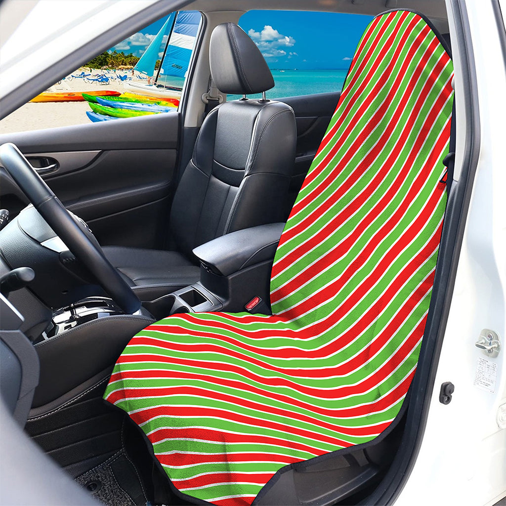 Xmas Candy Cane Stripes Print Waterproof Car Seat Cover
