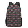 Xmas Dachshund Pattern Print 17 Inch Backpack