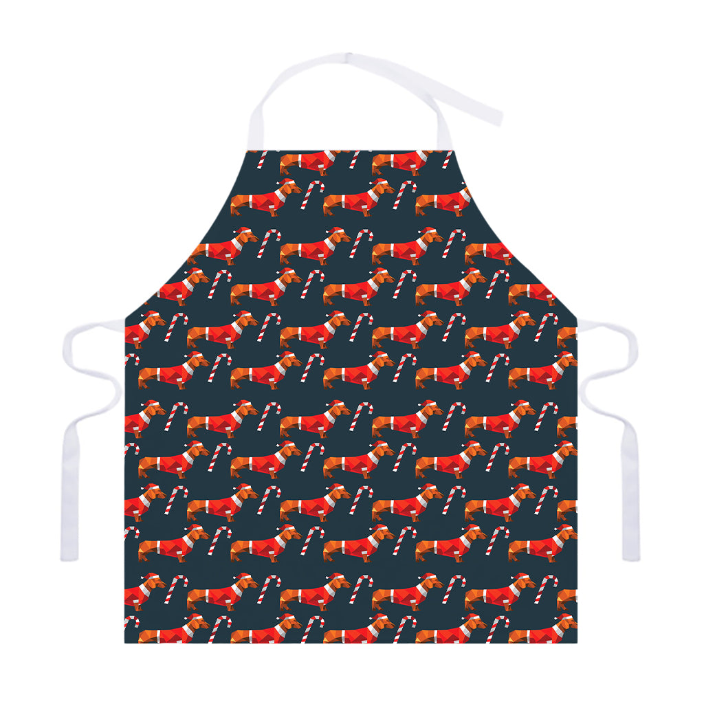 Xmas Dachshund Pattern Print Adjustable Apron