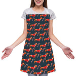 Xmas Dachshund Pattern Print Adjustable Apron