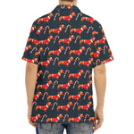 Xmas Dachshund Pattern Print Aloha Shirt