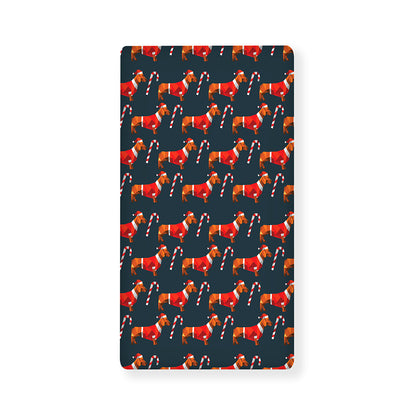 Xmas Dachshund Pattern Print Baby Crib Sheet