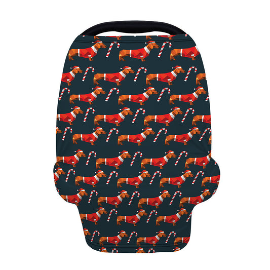 Xmas Dachshund Pattern Print Baby Seat Cover