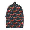 Xmas Dachshund Pattern Print School Backpack