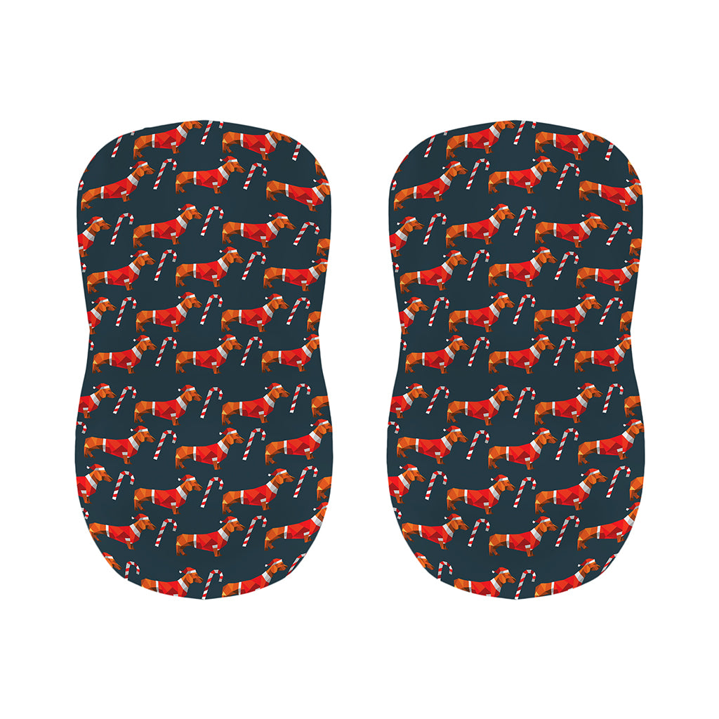Xmas Dachshund Pattern Print Bar Stool Covers