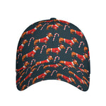 Xmas Dachshund Pattern Print Baseball Cap