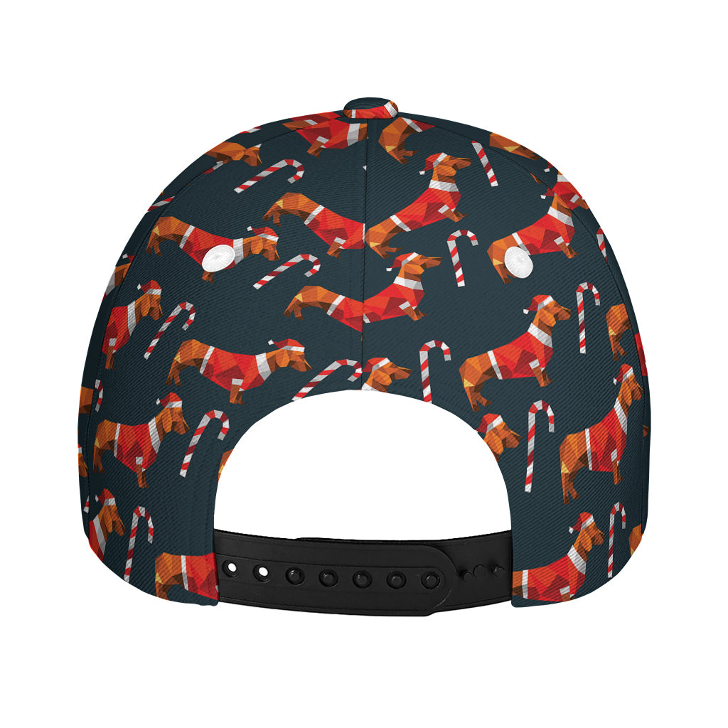 Xmas Dachshund Pattern Print Baseball Cap