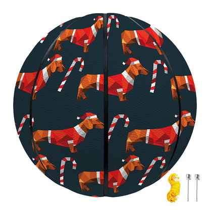 Xmas Dachshund Pattern Print Basketball