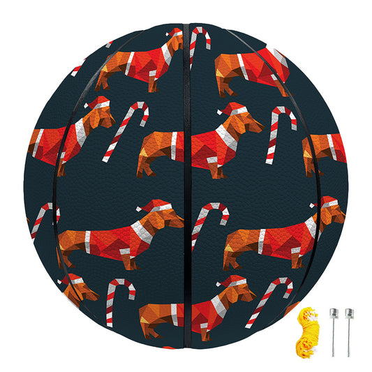 Xmas Dachshund Pattern Print Basketball
